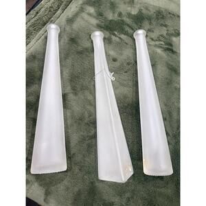 Lot of 3 VTG Frosted hand blown glass bottles